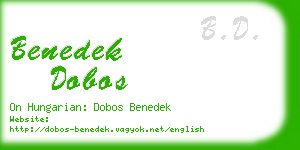 benedek dobos business card